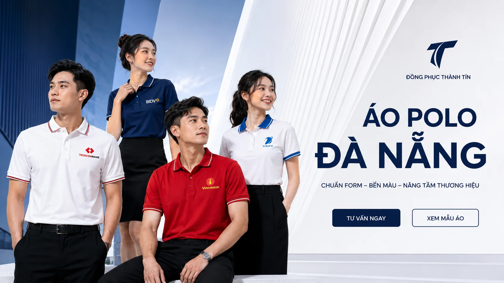 Mẫu áo polo đồng phục công ty Đà Nẵng: chọn theo ngành và cách mặc